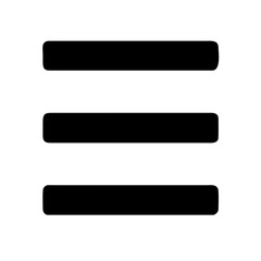 Obraz premium three horizontal lines menu black fill icon design.