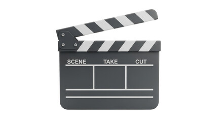 Fototapeta premium Movie clapperboard isolated on transparent background