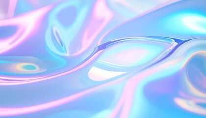 Naklejka premium Holographic Pastel Abstract Background パステルホログラム ドレープ