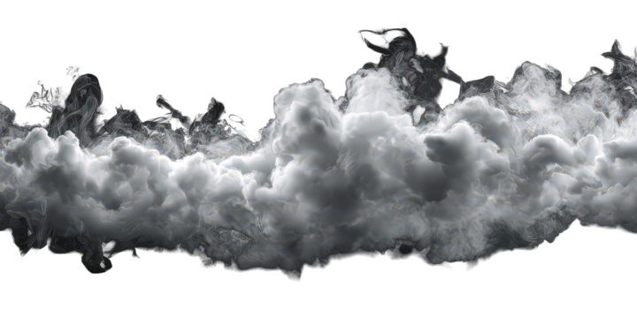 White and Grey Fluffy Clouds on Black Background