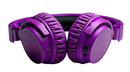 Purple Headphones with Textured Earcups