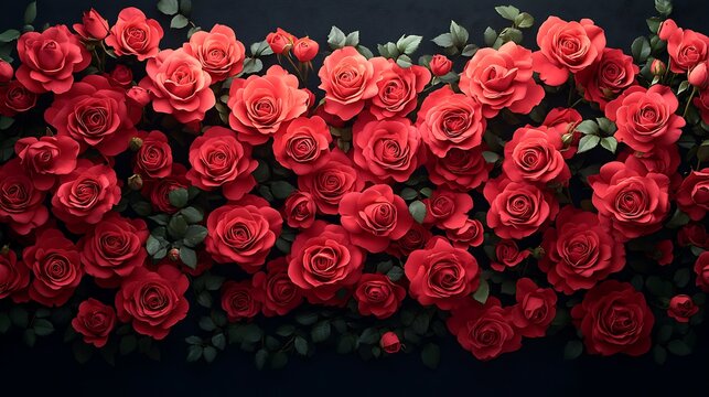 Luxury Red Rose Background, Elegant Floral Texture for Romantic Wedding Invitation, Valentine's Day Card, Brand Decoration and Social Media Cover