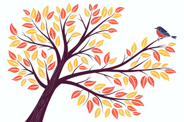 Obraz premium autumn tree vector