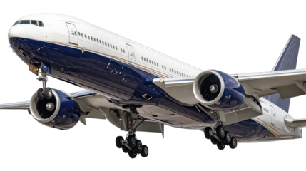 Airplane in Flight Against Black Background