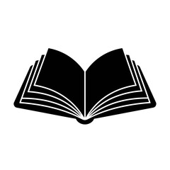 Vector art of open black book icon