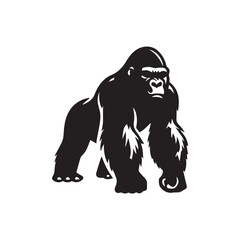 Obraz premium black and white vector gorilla