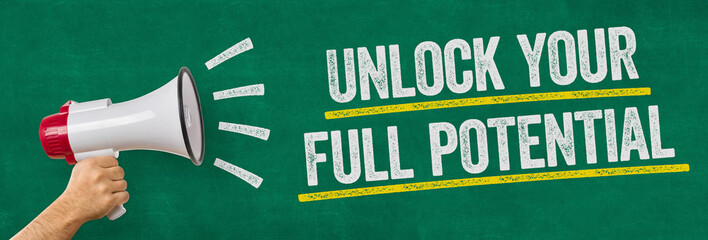  A man holding a megaphone - Unlock your full potential