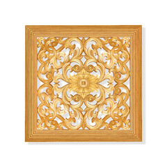 Pattern of wood carve frame for decoration on white background