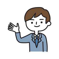 説明するビジネスマン