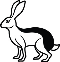 rabbit silhouette isolated on white