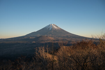精進湖のパノラマ台から望む富士山