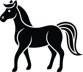 black horse vector illustration