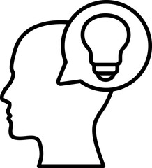 Black brainstorming icon - outline