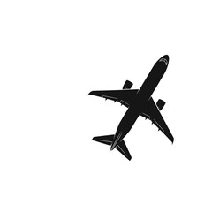Vector art of silhouette of a modern passenger airplane in flight