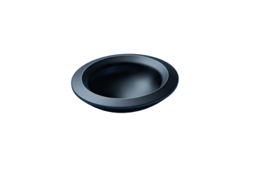 Dark Grey Concave Dish on Transparent Background