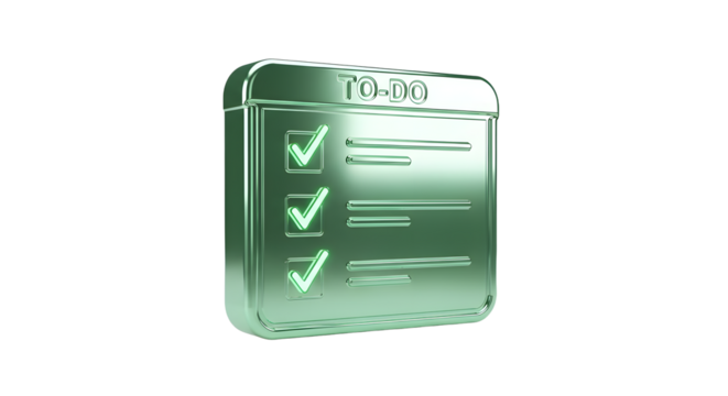 Green To-Do List Icon with Checkmarks Modern Digital Design