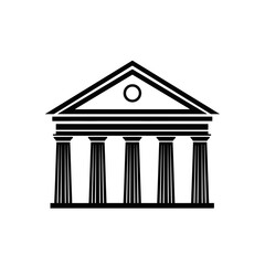 Vector art of classical building with columns and triangular roof