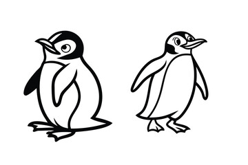 penguins on a white background