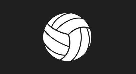 White Volleyball on Dark Background.
