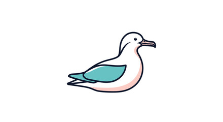 Simple Cartoon Seagull Illustration.
