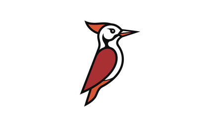 Red-breasted Woodpecker Bird Illustration.
