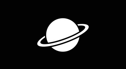 White planet with ring system orbiting.