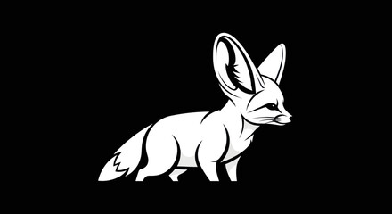 Alert Fennec Fox Standing Profile.