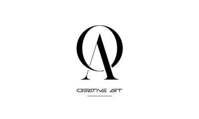 OA, AO, O, A abstract letters logo monogram