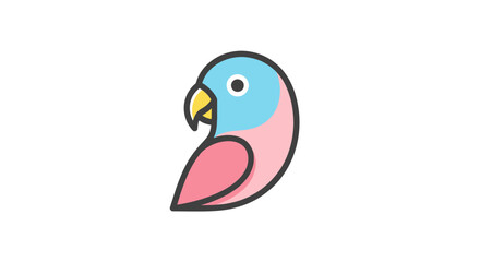 Pink and blue parrot bird illustration.
