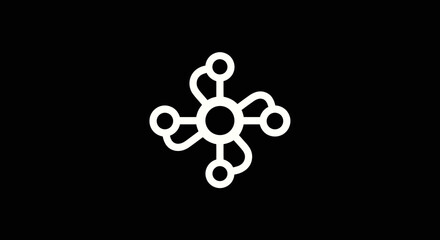 Obraz premium Abstract white circular network hub icon design.