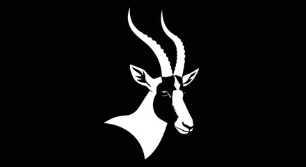 Elegant Sable Antelope Head Profile in Striking Black and White. © gudangPIXEL