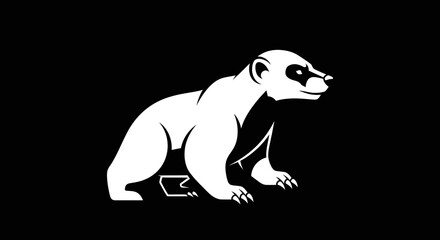 Fototapeta premium Outlined Illustration of a Badger.