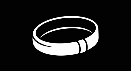 Simple White Ring Design on Black Background.
