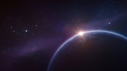 Cosmic Sunrise: A Breathtaking View of a Planet Emerging into Light From the Depths of Space