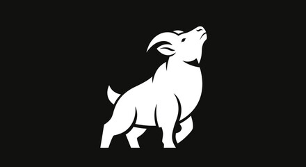 Silhouette of a Goat Powerful and Focused.