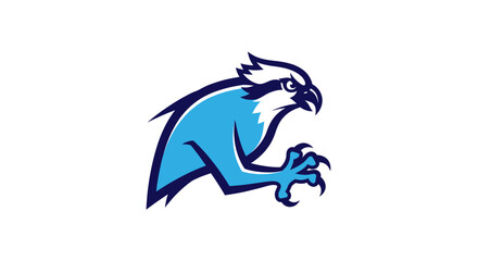 Aggressive Blue Kingfisher Logo Design.