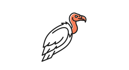 Fototapeta premium Simple line art illustration of a vulture bird.