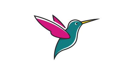 Stylized flying hummingbird vector graphic illustration.