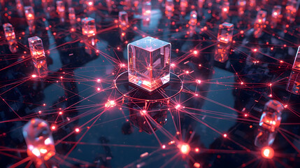 Modern AI model that generates greater returns for users and organizations, showcasing complex, efficient, and interconnected digital network, representing powerful data processing with