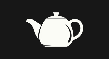 White teapot kitchen utensil for tea brewing.