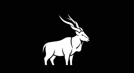 Majestic Antelope with Impressive Horns Standing Proudly.