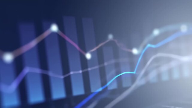 Financial growth charts showing market trends