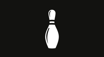 White bowling pin icon representing sport and game.