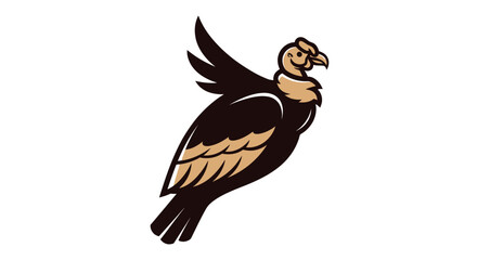 Cartoon Illustration of a Flying Condor Vulture Mascot.