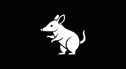 Adorable White Bandicoot Illustration.