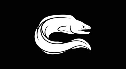 Elegant Eel Silhouette Design.