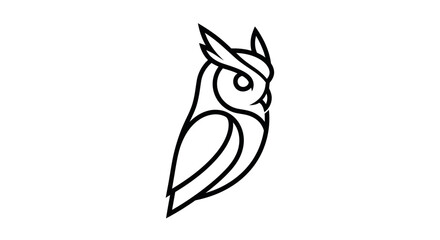 Stylized Owl Line Art Minimalist Design.