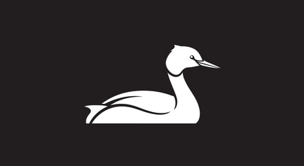 Stylized white bird silhouette on a dark background graphic design.