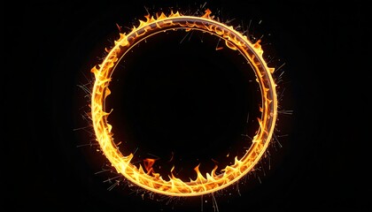 Fiery Ring of Fire Abstract Background Image.