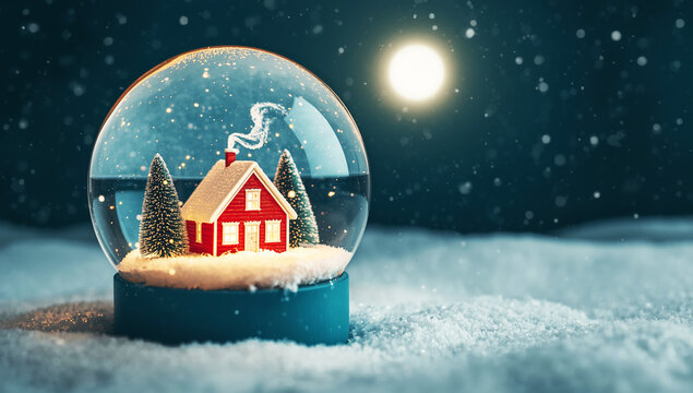 snow globe in the snow